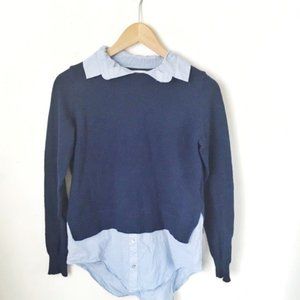 Light Sweater with Attached Button-Down
